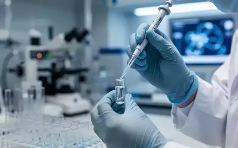 Nahaufnahme der Hände eines Wissenschaftlers, der in einem Labor eine Flüssigkeit in ein Fläschchen pipettiert, mit verschwommenem Hintergrund. - Foto: über boerse-global.de