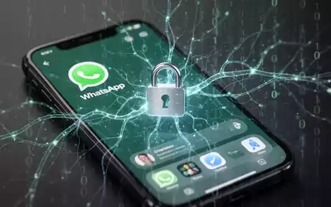 Smartphone-Bildschirm mit WhatsApp-Chat, KI-Visuals und Vorhängeschloss-Symbol für Privatsphäre und KI-Integration. - Foto: über boerse-global.de