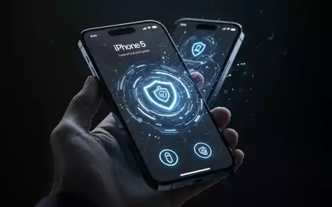 Eine Hand hält ein iPhone mit futuristischem Interface, KI- und Privatsphäre-Symbolen, die iOS 27-Funktionen darstellen. - Foto: über boerse-global.de