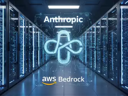 Leuchtend blaues Rechenzentrum mit Serverracks, Symbol für KI-Integration mit Cloud-Plattformen. - Foto: über boerse-global.de
