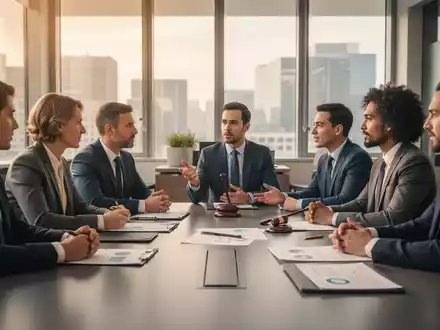 Eine Gruppe von Fachleuten bespricht Dokumente an einem Konferenztisch, was die Neubesetzung von HR-Führungspositionen symbolisiert. - Foto: über boerse-global.de