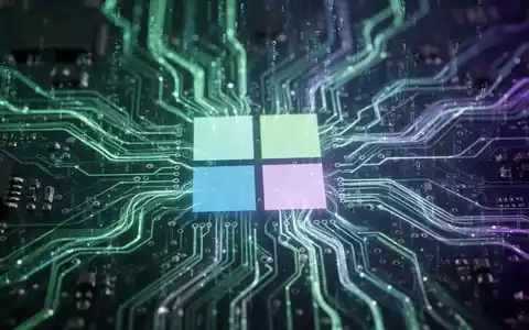 Ein stilisiertes, leuchtendes Schaltbrett mit Datenströmen und einem abstrakten Microsoft 365-Logo, das Sicherheit und Technologie symbolisiert. - Foto: über boerse-global.de