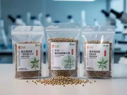 TCM-Granulate in moderner Verpackung mit einem verschwommenen Laborhintergrund, der Innovation und Tradition verbindet. - Foto: über boerse-global.de