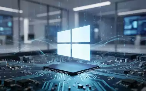 Leuchtendes Windows-Logo auf einer Leiterplatte, symbolisiert Systemupdates und technologischen Fortschritt. - Foto: über boerse-global.de