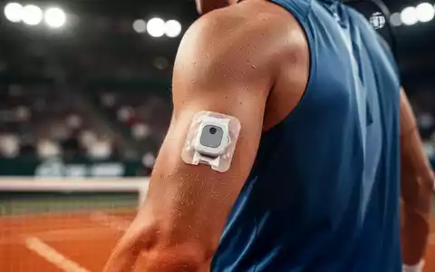 Ein Tennisspieler mit einem Glukose-Sensor auf dem Rücken, der die Herausforderungen von Diabetes im Profisport symbolisiert. - Foto: über boerse-global.de