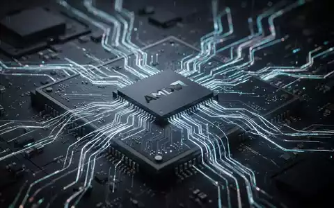 Stilisierter Computerchip mit leuchtenden Datenleitungen, symbolisiert fortschrittliche Treiberentwicklung und Leistung für AMD-Hardware. - Foto: über boerse-global.de