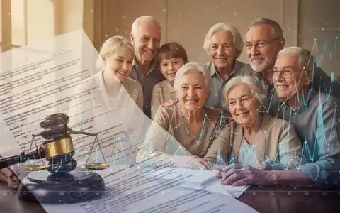 Ein stilisiertes Bild, das Finanzdokumente und Familiensilhouetten überlagert, symbolisiert Erbrecht und Vermögensnachfolge. - Foto: über boerse-global.de