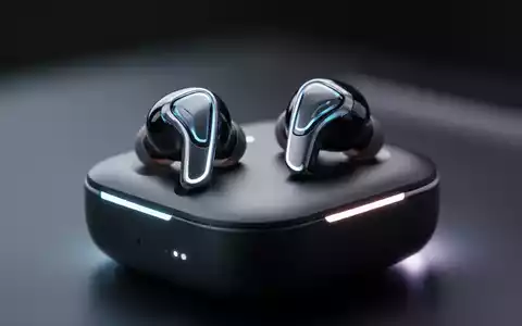 Schlanke, futuristische kabellose Ohrhörer auf einer minimalistischen Ladehülle, die ein Premium-Audioerlebnis zeigen. - Foto: über boerse-global.de