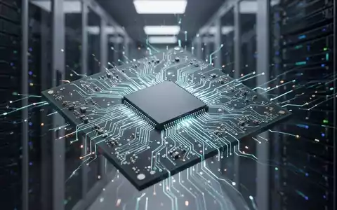 Nahaufnahme eines fortschrittlichen Computerchips mit leuchtenden Schaltkreisen, der hohe Rechenleistung und technologische Innovation darstellt. - Foto: über boerse-global.de