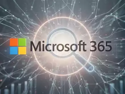 Microsoft 365-Logo mit Lupe, symbolisiert regulatorische Prüfung von Preisen und KI-Integration. - Foto: über boerse-global.de