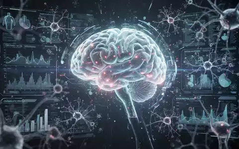 Ein futuristisches Hologramm eines Gehirns interagiert mit einer digitalen Oberfläche, umgeben von medizinischen Daten und neuronalen Netzen. - Foto: über boerse-global.de