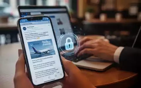 Nahaufnahme eines Smartphones mit einer Phishing-E-Mail, die Reisebuchungsbetrug darstellt, und einem unscharfen Hintergrund. - Foto: über boerse-global.de