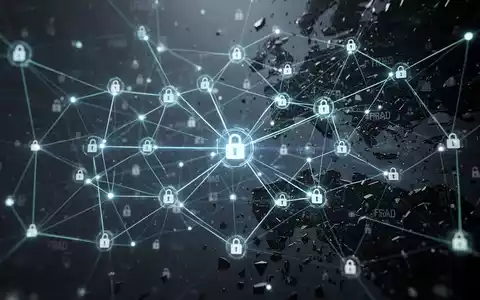Abstraktes digitales Netzwerk mit leuchtenden Linien für sichere Transaktionen und dunklen, fragmentierten Bereichen für Betrug. - Foto: über boerse-global.de