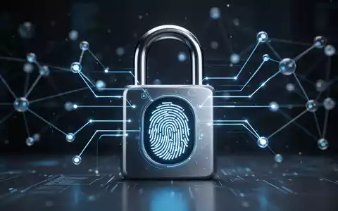 Digitales Vorhängeschloss mit Fingerabdruckscanner, Symbol für sichere Authentifizierung und Passkey-Technologie. - Foto: über boerse-global.de
