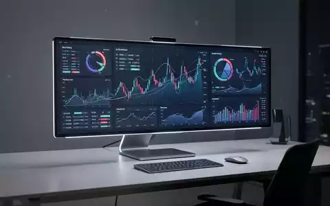 Ein schlankes Produktivitäts-Display auf einem modernen Schreibtisch mit dynamischen Datenvisualisierungen. - Foto: über boerse-global.de