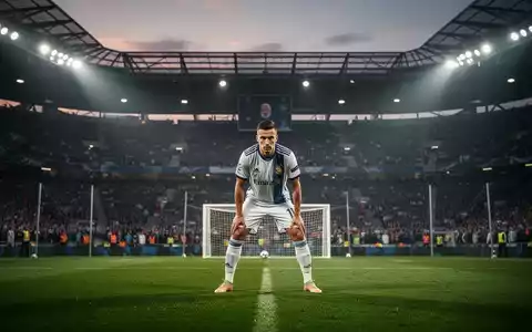 Ein Fußballspieler konzentriert sich auf einen Elfmeter in einem großen Stadion, umgeben von dramatischem Licht und einer verschwommenen Menschenmenge. - Foto: über boerse-global.de