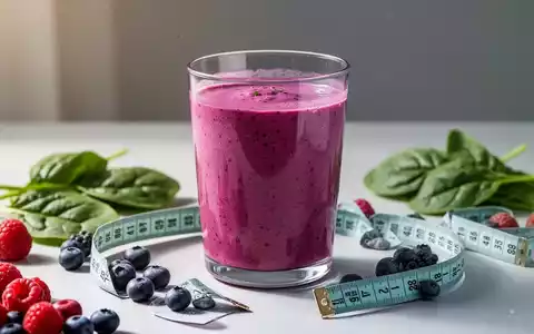 Ein gesund aussehender Abnehm-Shake mit frischen Zutaten und einem Maßband, das Gewichtsmanagement symbolisiert. - Foto: über boerse-global.de
