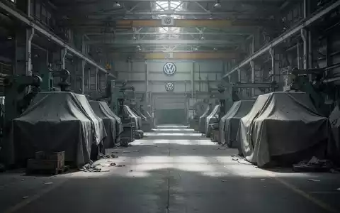 Ein verlassenes Volkswagen-Fabrikgelände mit staubigen Maschinen, das wirtschaftliche Unsicherheit und Stellenabbau symbolisiert. - Foto: über boerse-global.de