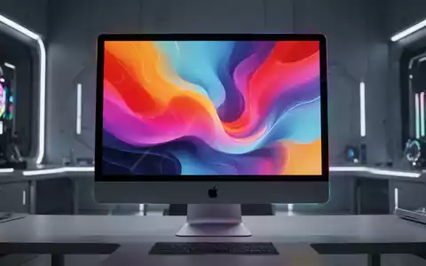 Nahaufnahme eines modernen Apple iMac-Bildschirms mit lebendigen, hochauflösenden Farben, die ein fortschrittliches OLED-Panel betont. - Foto: über boerse-global.de