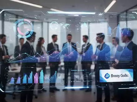 Schlanke digitale Oberfläche mit Datenvisualisierungen und subtilen Werbeplatzierungen, die die Expansion von KI in Werbung und Unternehmen darstellt. - Foto: über boerse-global.de