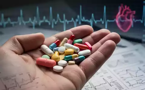 Nahaufnahme einer Hand, die verschiedene Medikamentenpillen hält, mit verschwommenen medizinischen Diagrammen im Hintergrund. - Foto: über boerse-global.de