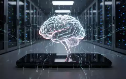 Glühendes KI-Gehirn auf Smartphone-Bildschirm mit Binärcode, symbolisiert KI-Malware und Cyberbedrohungen. - Foto: über boerse-global.de