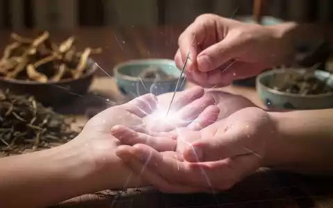 Eine Akupunkturnadel in der Hand eines Patienten, umgeben von einem sanften Licht, das Energiefluss andeutet, im Kontext der TCM. - Foto: über boerse-global.de