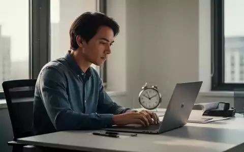 Eine Person sitzt konzentriert an einem Schreibtisch vor einem Laptop, während eine Uhr die Zeit misst. Symbolisiert effiziente Jobsuche. - Foto: über boerse-global.de