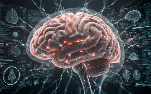Ein stilisiertes menschliches Gehirn mit leuchtenden Neuronen und digitalen Datenströmen, die medizinische Innovationen und Forschung symbolisieren. - Foto: über boerse-global.de