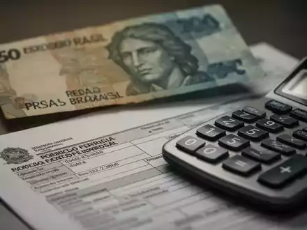 Nahaufnahme einer brasilianischen Real-Banknote, eines Taschenrechners und von Prüfungsdokumenten, die auf finanzielle Unstimmigkeiten hinweisen. - Foto: über boerse-global.de