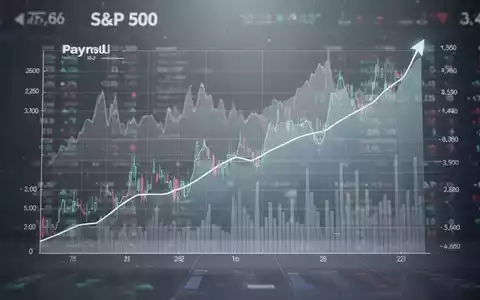 Eine stilisierte Darstellung des S&P 500 mit einem leichten Aufwärtstrend für Tech-Aktien und angedeuteten Lohndaten im Hintergrund. - Foto: über boerse-global.de