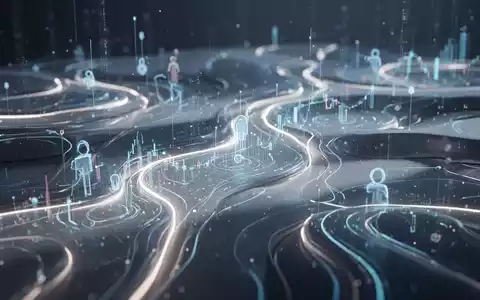 Abstrakte Darstellung digitaler Finanzdienstleistungen mit fließenden Formen und Licht, die Datenfluss und personalisierte Interaktionen symbolisieren. - Foto: über boerse-global.de