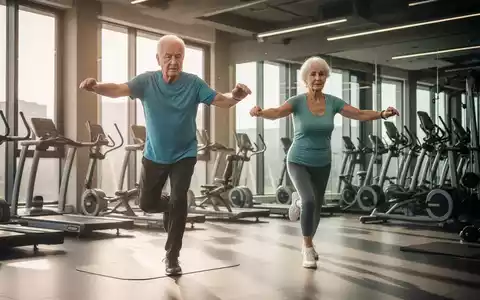 Ein älterer Mann und eine Frau trainieren in einem hellen Fitnessstudio und symbolisieren Herz-Kreislauf-Gesundheit im Alter. - Foto: über boerse-global.de