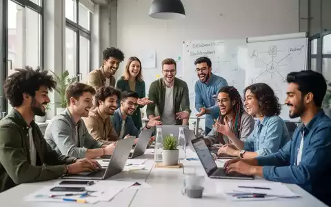 Eine vielfältige Gruppe junger Unternehmer arbeitet in einem modernen, hellen Coworking Space in Deutschland zusammen und diskutiert Ideen. - Foto: über boerse-global.de