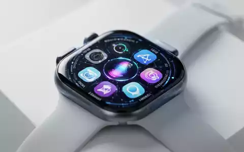 Nahaufnahme eines Apple Watch-Bildschirms mit dem neuen watchOS 27 Dynamic App Grid und Siri in der Mitte. - Foto: über boerse-global.de