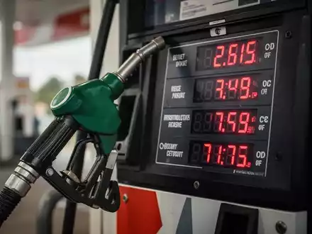 Nahaufnahme einer Zapfsäule an einer Tankstelle, die steigende Kraftstoffpreise anzeigt. - Foto: über boerse-global.de