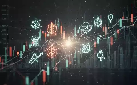 Abstrakte Darstellung von Finanzdaten und Energiesymbolen, die Aktienrückkäufe und Ressourcenmanagement symbolisieren. - Foto: über boerse-global.de
