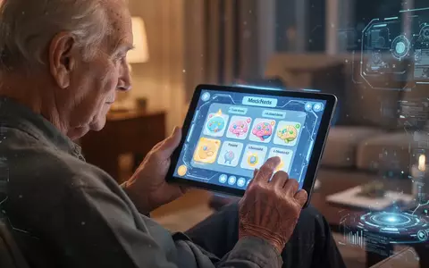 Eine ältere Person interagiert mit einem Tablet, das ein Gehirntrainingsspiel anzeigt, symbolisch für digitale Gedächtnistrainings. - Foto: über boerse-global.de