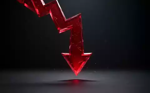 Ein stilisierter roter Pfeil zeigt scharf nach unten, symbolisierend einen starken Wertverlust. - Foto: über boerse-global.de