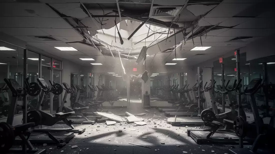 Fitnessstudio-Einsturz in Pfinztal: Decke bricht während Betriebs ein