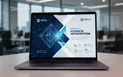 Nahaufnahme eines Laptop-Bildschirms mit einer KI-generierten Geschäftspräsentation, markenkonformem Design und abstrakten Grafiken. - Foto: über boerse-global.de
