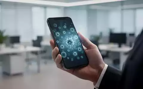 Nahaufnahme einer Hand, die ein Smartphone hält, mit einem subtilen Schein, der Keime darstellt. - Foto: über boerse-global.de