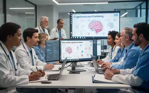 Gesundheitsfachkräfte nehmen an einem Online-Seminar zu kognitivem Training teil, schauen auf Bildschirme und machen sich Notizen. - Foto: über boerse-global.de