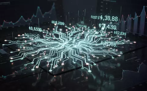 Leuchtendes neuronales Netz oder Leiterplatte mit digitalen Finanzdaten, symbolisiert steigende KI-Kosten und Budgetprobleme. - Foto: über boerse-global.de