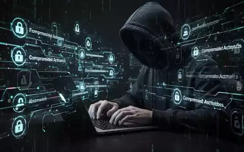 Eine Person im Kapuzenpulli tippt auf einem Laptop, umgeben von leuchtenden digitalen Linien und Symbolen, die Datenhacking darstellen. - Foto: über boerse-global.de