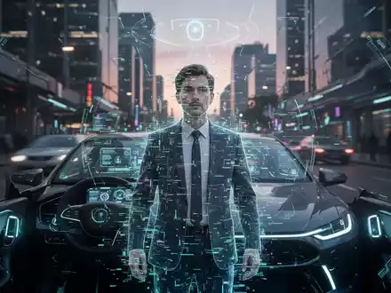 Selbstfahrendes Auto: digitale Sensoransicht mit Person, teilweise durch Störung verdeckt, symbolisiert Erkennungsfehler. - Foto: über boerse-global.de
