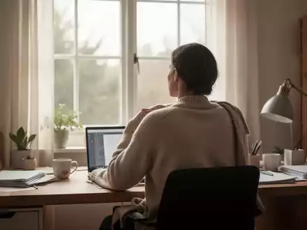 Eine Person entspannt sich im Homeoffice, blickt aus dem Fenster, um dem Burnout-Risiko vorzubeugen. - Foto: über boerse-global.de