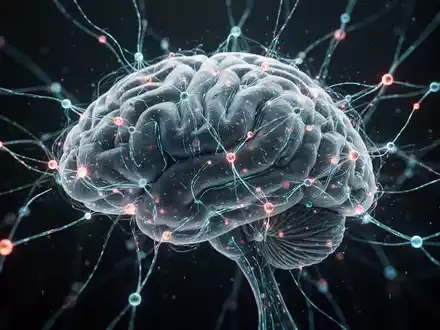 Ein abstraktes Bild, das ein Gehirn als leuchtendes neuronales Netzwerk auf einem dunklen Hintergrund darstellt. - Foto: über boerse-global.de
