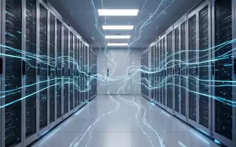 Ein modernes Rechenzentrum mit leuchtenden blauen Datenleitungen, das digitale Compliance-Lösungen und Datenverarbeitung symbolisiert. - Foto: über boerse-global.de