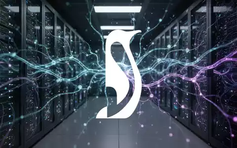 Abstrakte Darstellung einer KI-Technologie mit leuchtenden neuronalen Netzwerken in einem dunklen Serverraum. - Foto: über boerse-global.de